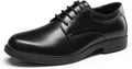 Men's Non Slip Work Derby Shoes - Polished Black Dress Oxfords