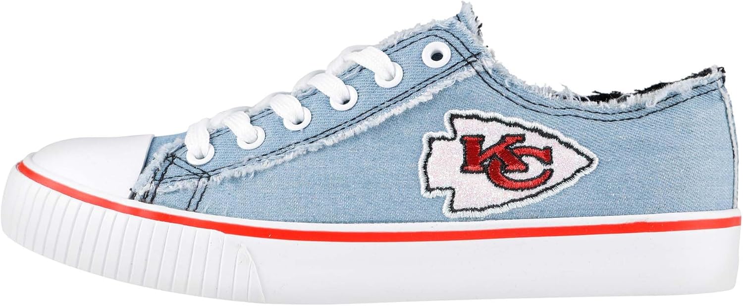 FOCO Women's NFL Denim Team Logo Low Top Canvas Sneakers