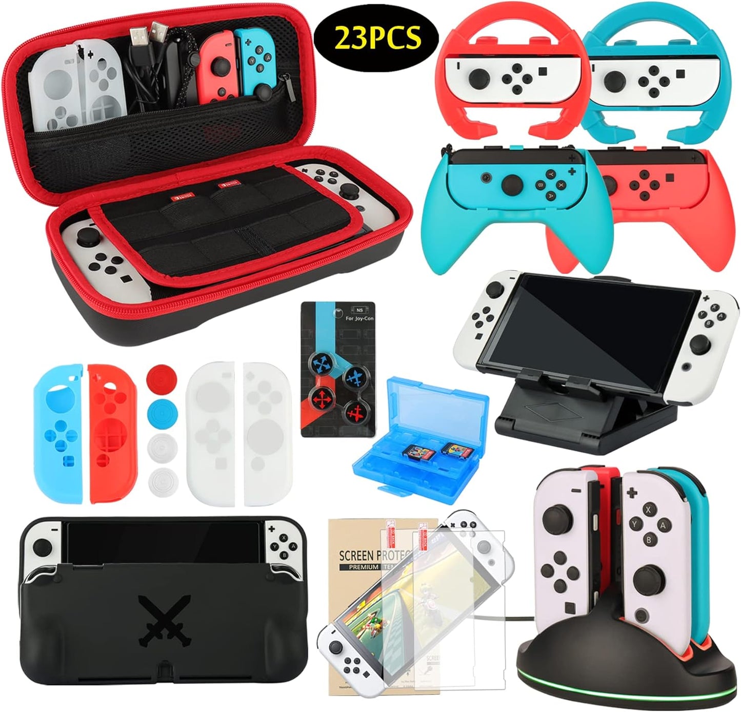 Accessories Bundle Pack for Nintendo Switch OLED Model 2021