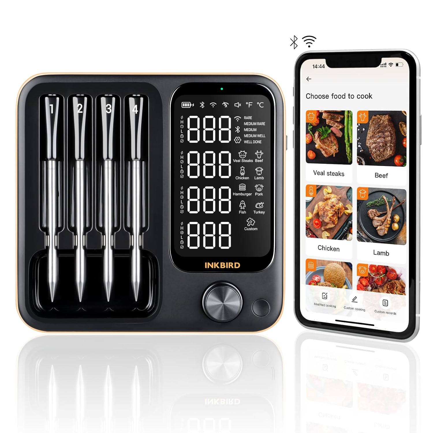 Inkbird Wireless Meat Thermometer: 4 Probes, Unlimited Range