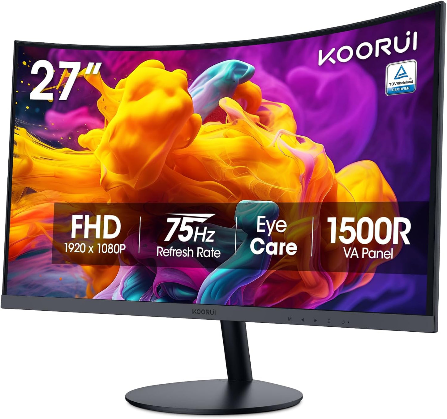KOORUI 27 Inch Curved Monitor FHD 1080P for Stunning Visuals