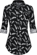 DJT Womens Soft Knitted Button Down Shirt - Stretchy, Dressy Casual