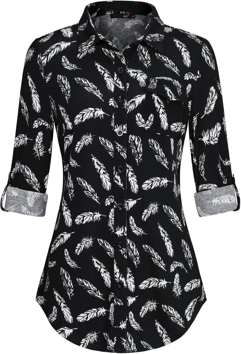 DJT Womens Soft Knitted Shirts for Casual and Work Wear