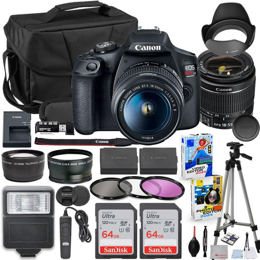 Canon EOS Rebel T7 DSLR Camera Bundle with 18-55mm Lens