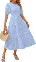 Smocked Floral Lace Tiered Maxi Dress - Flowy Summer Midi