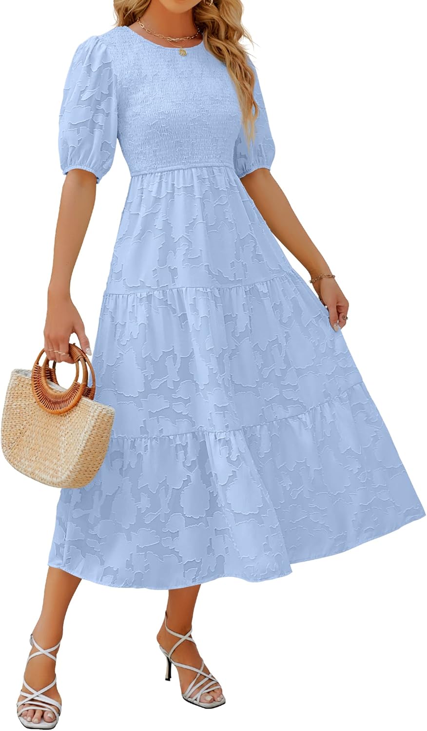 ZESICA Women's Summer Short Puff Sleeve Maxi Dress Review