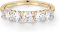 5 Stone Moissanite Anniversary Ring 3.75MM D VVS1 - Elegant Wedding