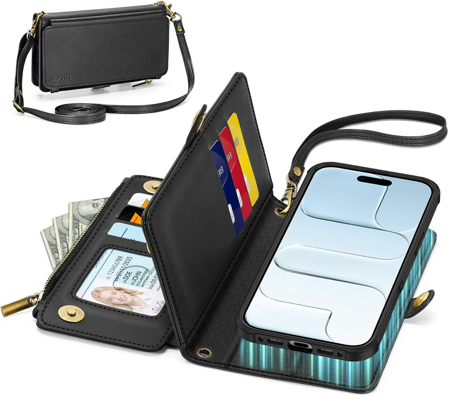 TUCCH Crossbody Detachable Wallet Case for iPhone Air 6.5