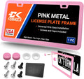 Premium Baby Pink License Plate Frame Slim Fit - Rust Proof
