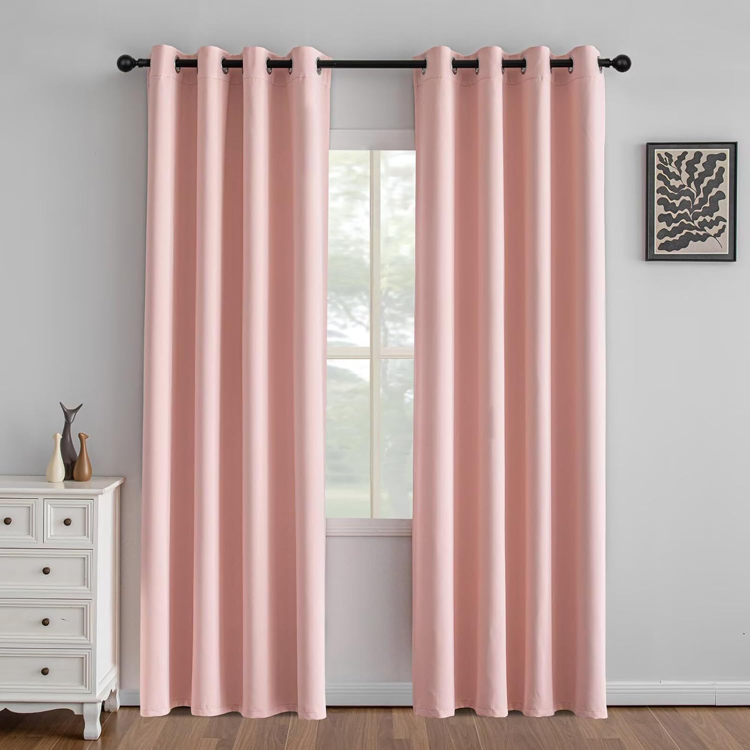 Gossamer Pink Curtains 84 Inch Length for Living Room and Bedroom