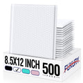Fuxury 500 Pack White Bubble Mailers 8.5x12 in - Padded Shipping