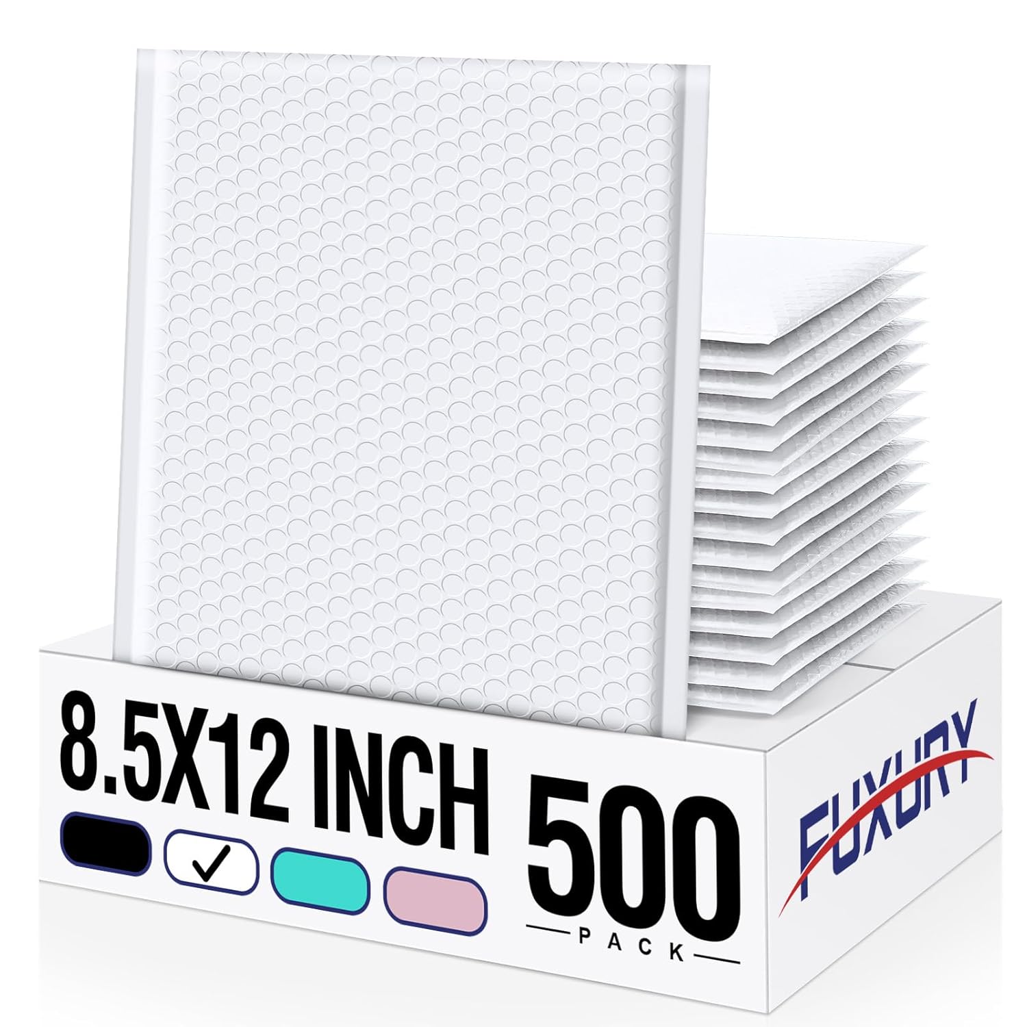 Fuxury 500 Pack White Bubble Mailers for Safe Shipping Needs