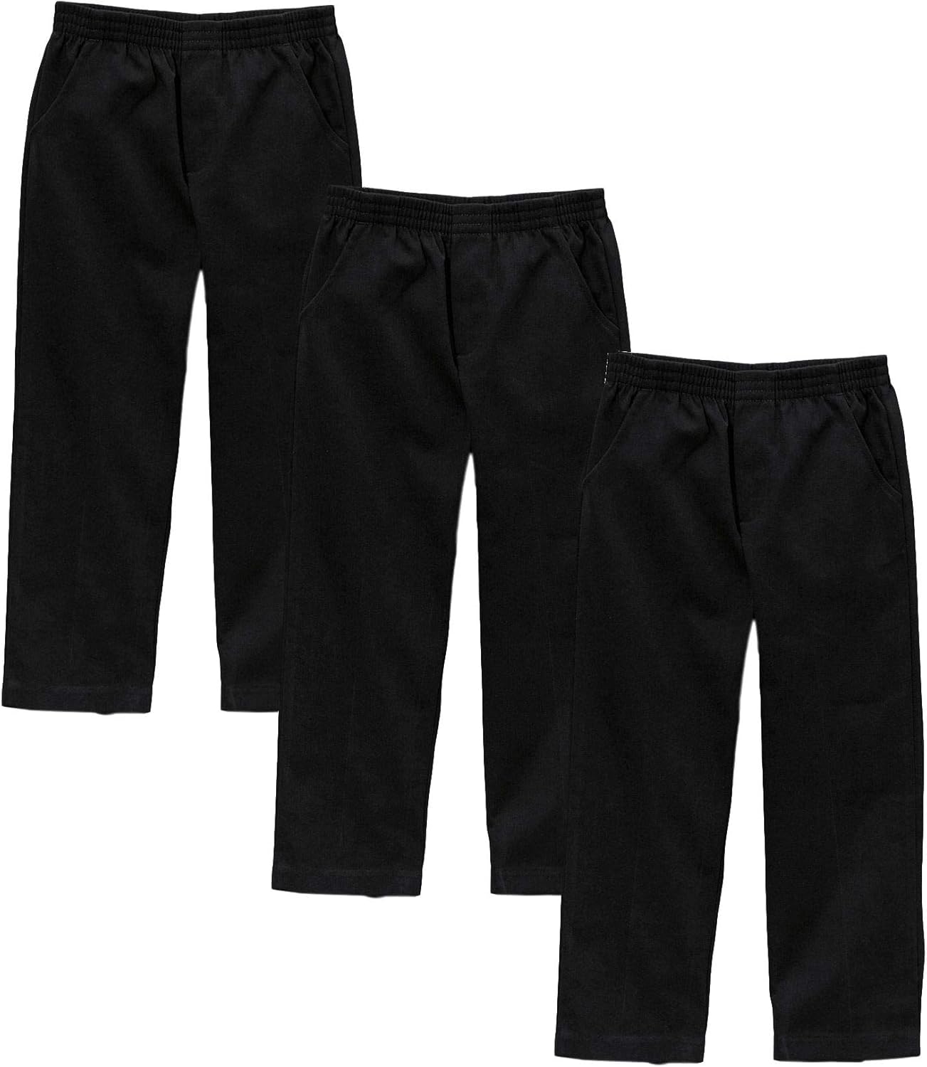 Unik Boy's Uniform All Elastic Waist Pull-on Pants for Comfort