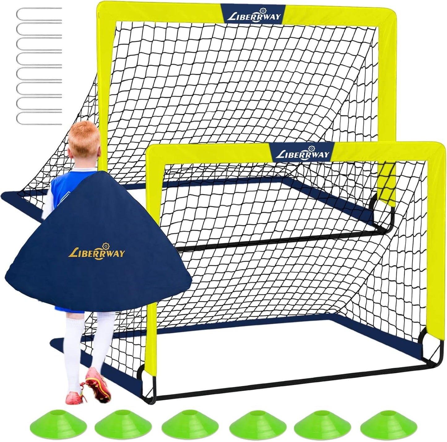 LIBERRWAY Portable Kids Soccer Goal 4ftx3ft for Backyard Fun