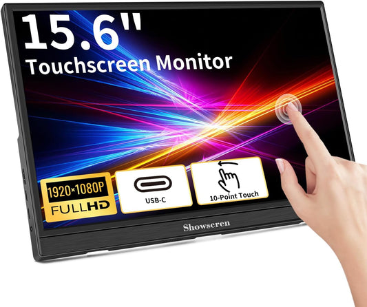 Portable 15.6 FHD Touch Monitor with Dual Speakers