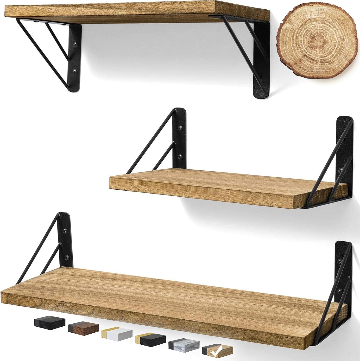 Floating Wall Shelves for Bedroom Decor and Living Room Storage
