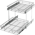 LOVMOR 2 Tier Pull Out Cabinet Organizer 17in x 21in - Smooth Slide