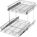LOVMOR 2 Tier Pull Out Cabinet Organizer 20 in x 21 in - Smooth Slide