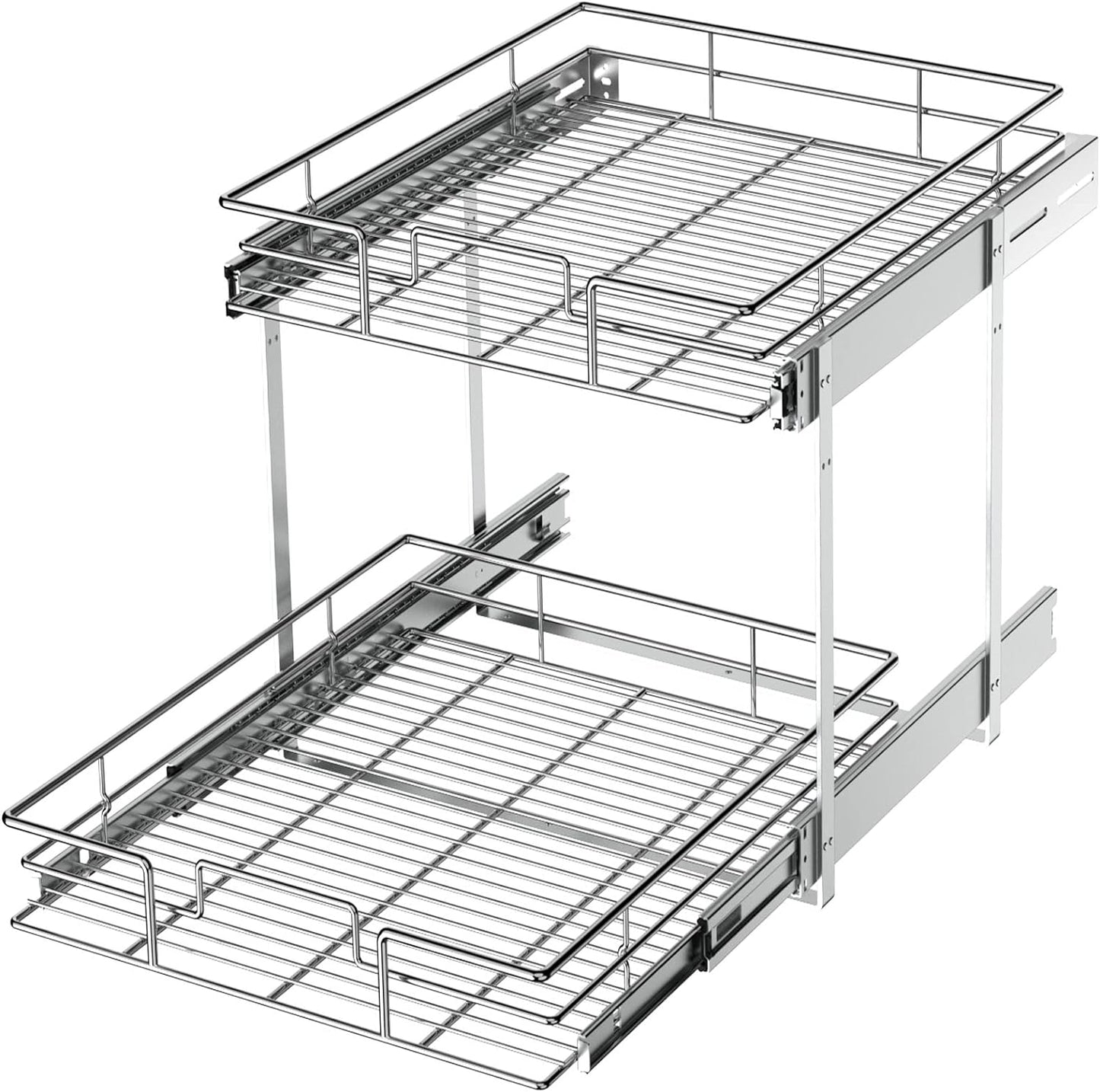 LOVMOR 2 Tier Pull Out Cabinet Organizer for Kitchen Storage