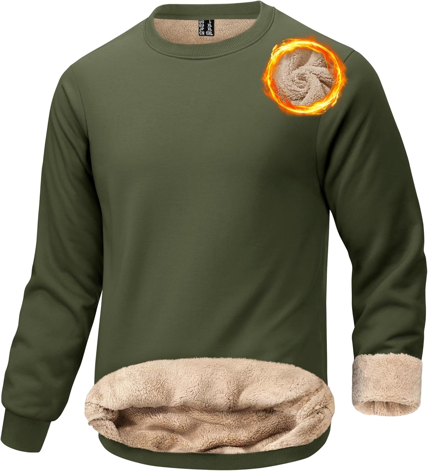 KEFITEVD Men's Sherpa Lined Sweatshirt for Winter Comfort