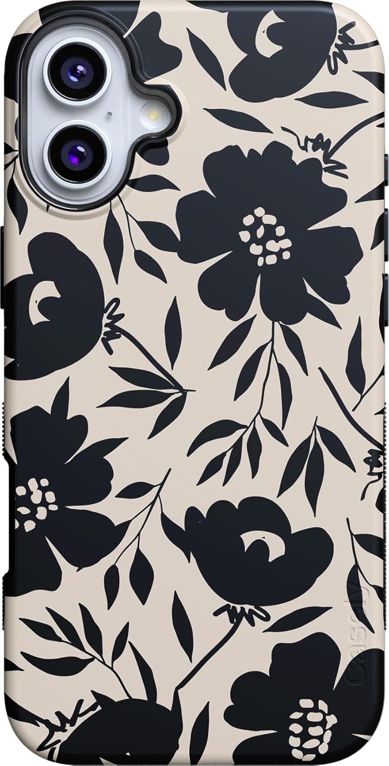 Casely iPhone 16 Case - Dark Fantasy Floral Design with Protection