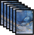 11x15 Picture Frame Set of 6 Black - Lightweight 11 by 15 Frames