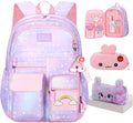 Rainbow Backpack For Girls Kids Cute Student School Backpack - Large