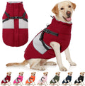Dog Coat Warm Winter Jacket with Harness - Waterproof Fleece Lined