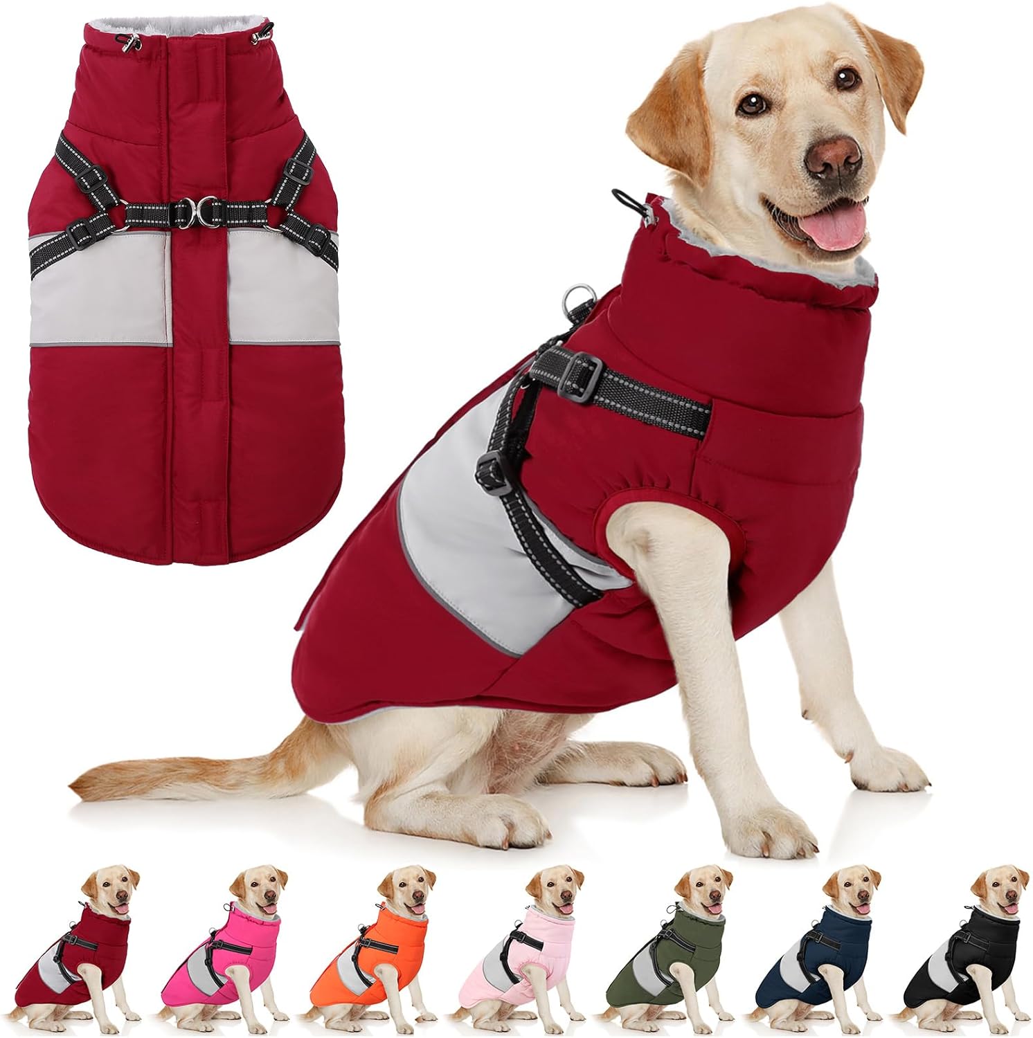 AOFITEE Dog Coat Warm Waterproof Jacket for Cold Weather