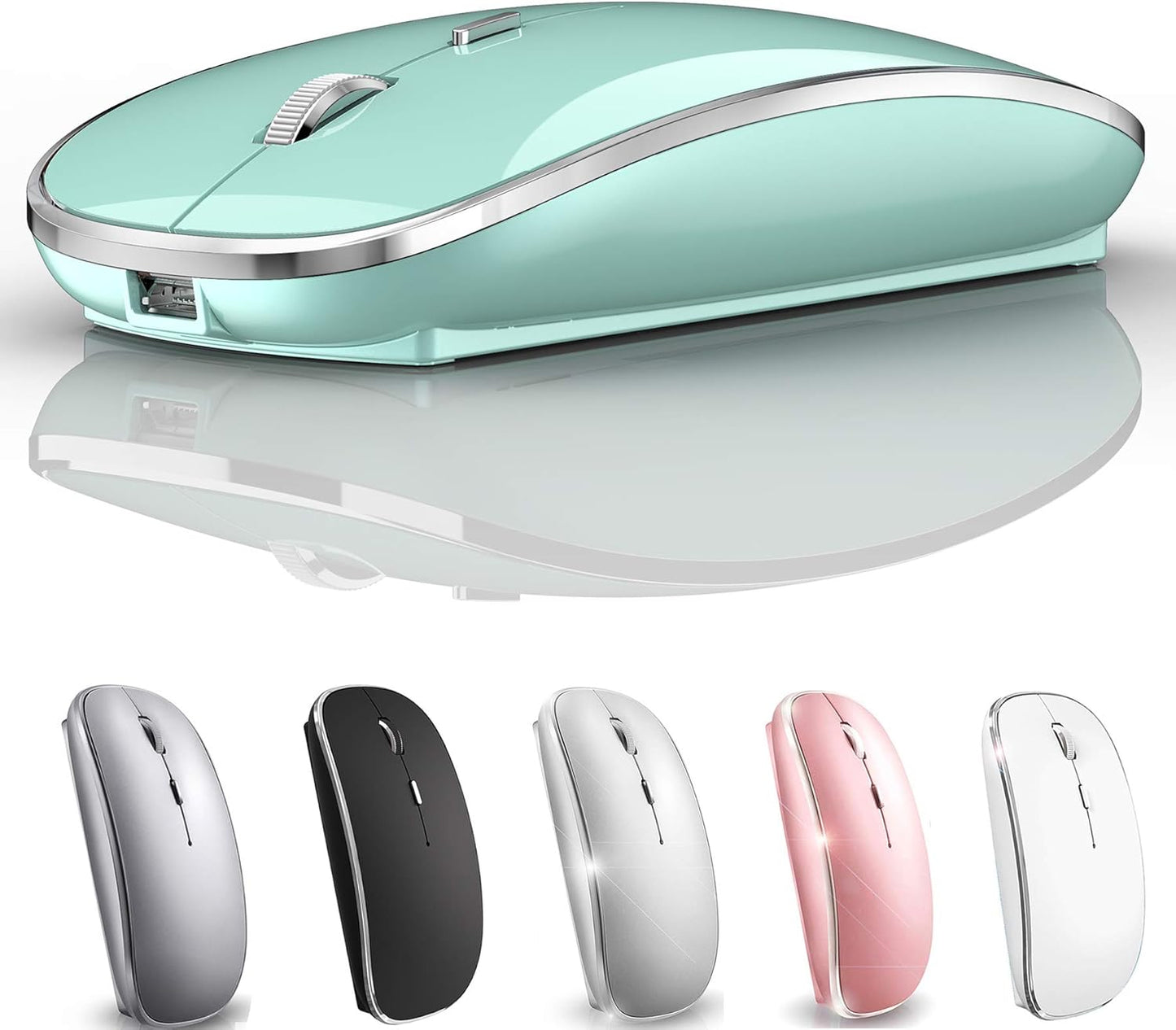 Wireless Rechargeable Bluetooth Mouse - Multi-Device Compatibility (Blue)