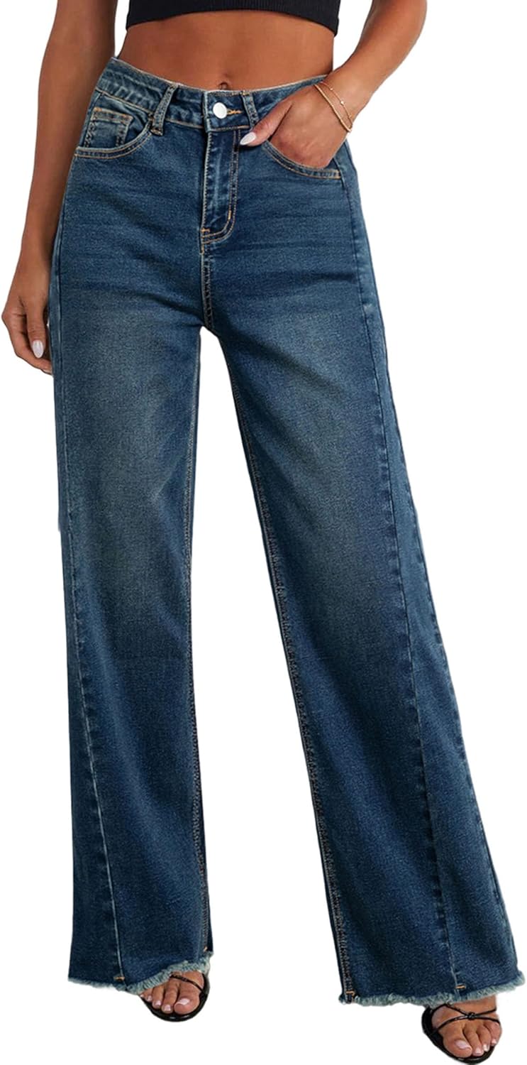 PRETTYGARDEN Wide Leg Jeans for Women - Trendy High Waisted Style