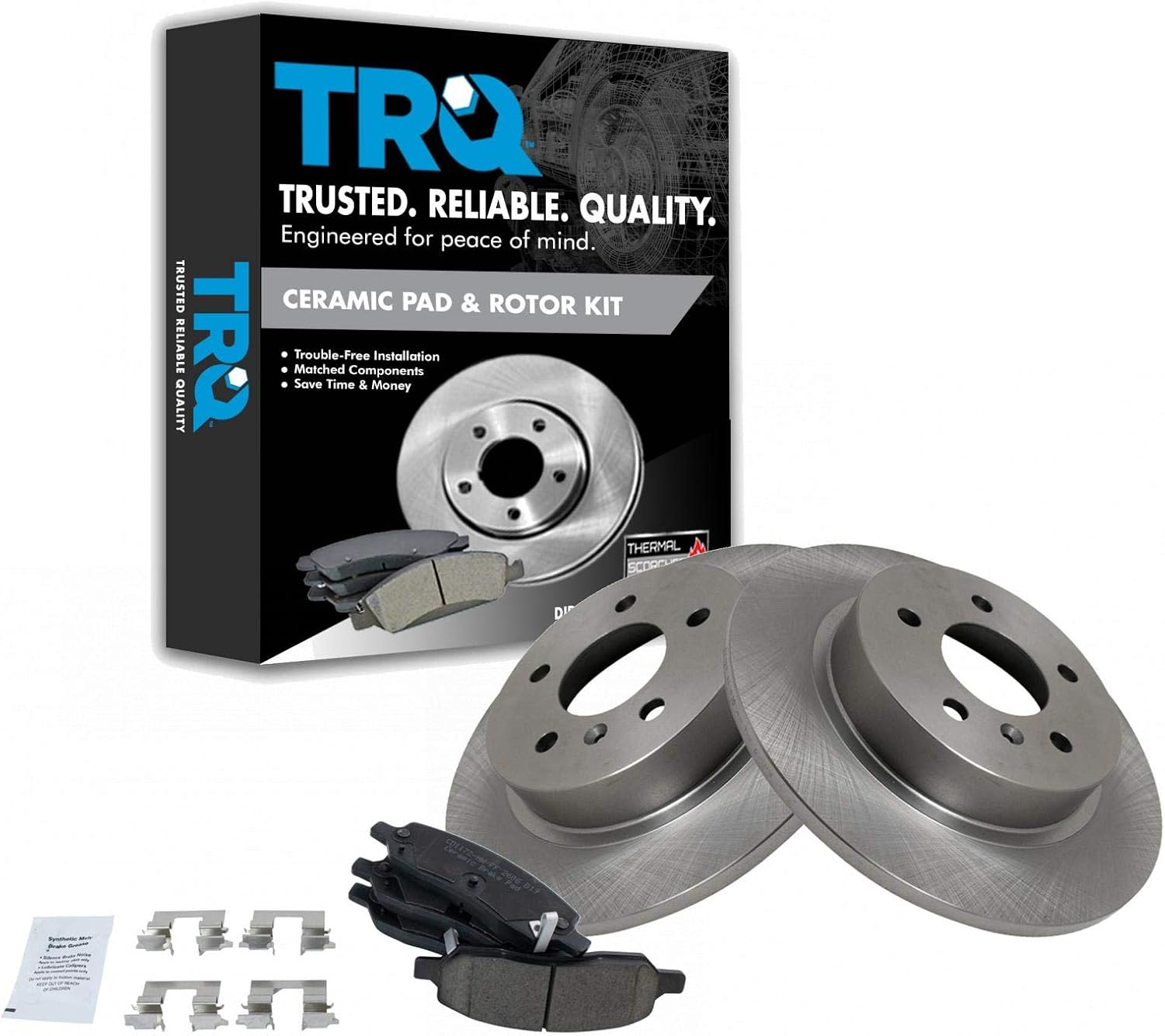 TRQ Rear Brake Pad & Rotor Kit for Buick Lucerne & Cadillac DTS
