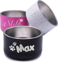 Medium 32 Ounce Personalized Stainless Steel Pet Bowl - Engraved, Non