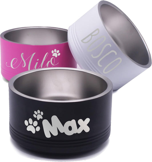 Custom Personalized Stainless Steel Dog or Cat Bowl - Engraved