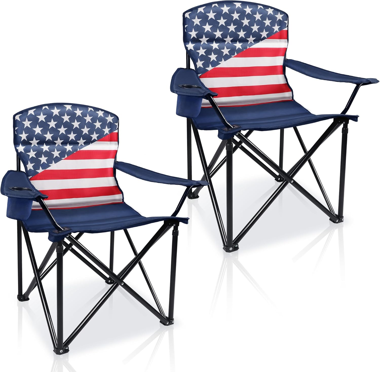 Folding Camping Chairs 2 Pack by CAMPHILL - Oversized Comfort