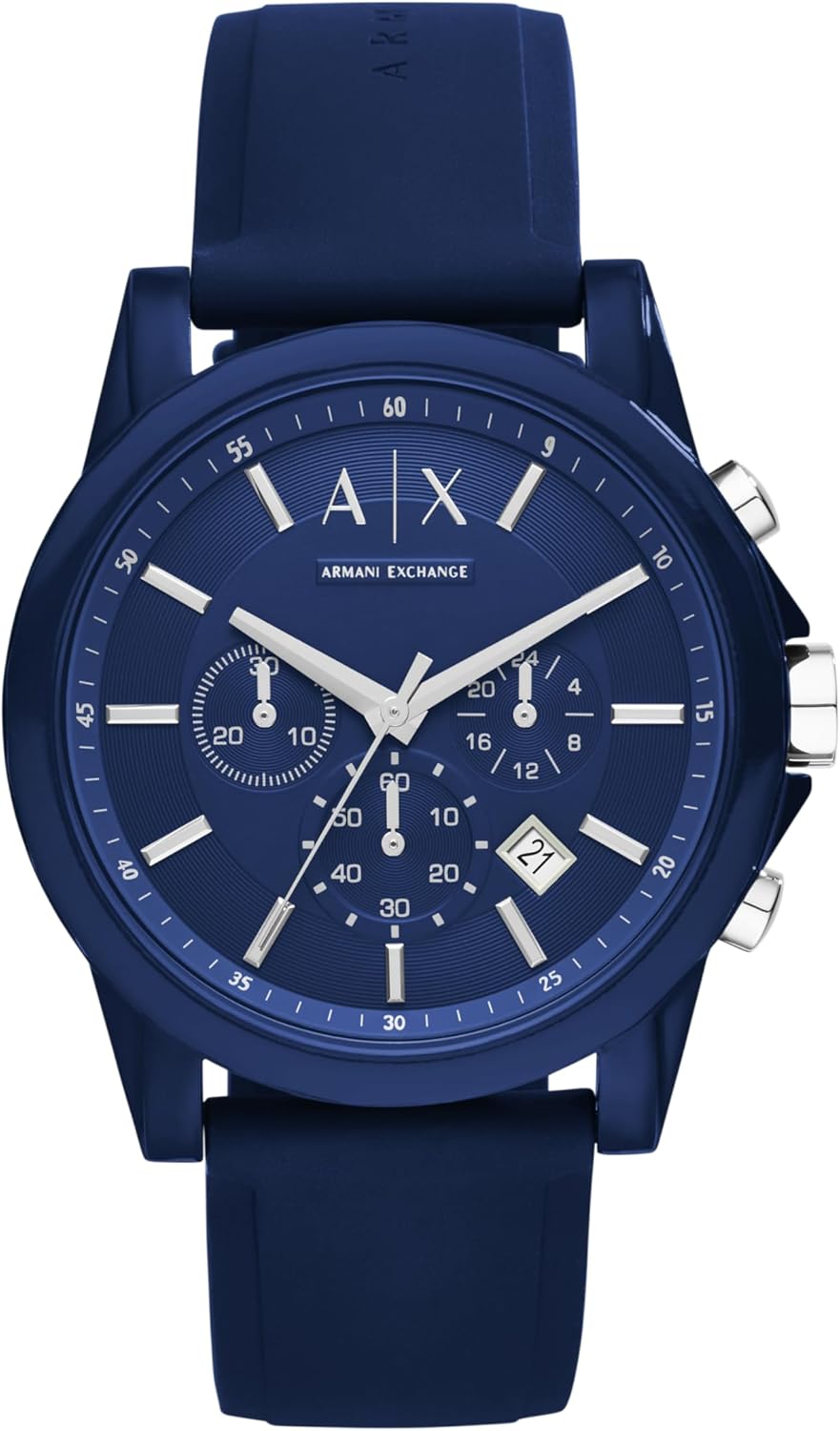 Armani Exchange AX Chronograph Watch for Men with Silicone Band