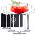Hand Blown Crystal Martini Glasses Set