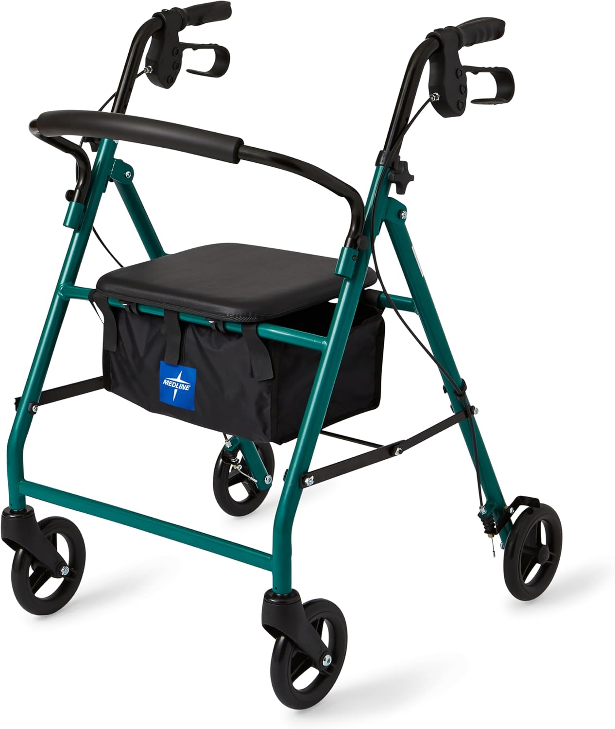 Medline Aluminum Rollator Walker with Seat for Seniors Comfort