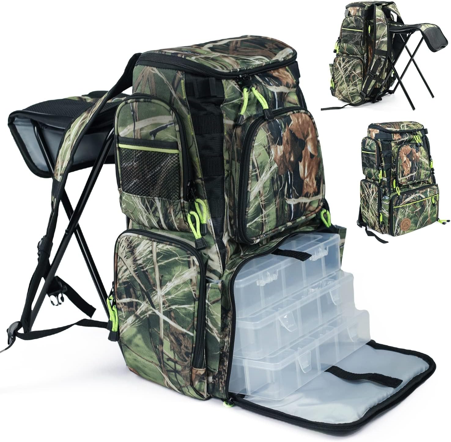 PLAY-KING Fishing Backpack with Rod Holder - Outdoor Essentials