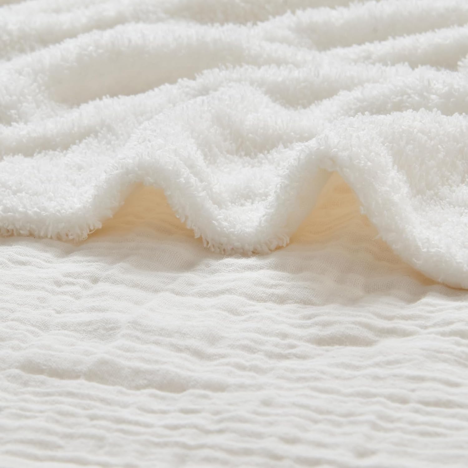 EMME Muslin and Fleece Twin Blanket Reversible for Comfort