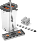 Mop and Bucket with Wringer Set for Home - 61in Extendable Flat Mop