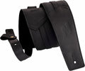 Charcoal Black 3in Guitar Strap - Full Grain Leather, Padded Comfort
