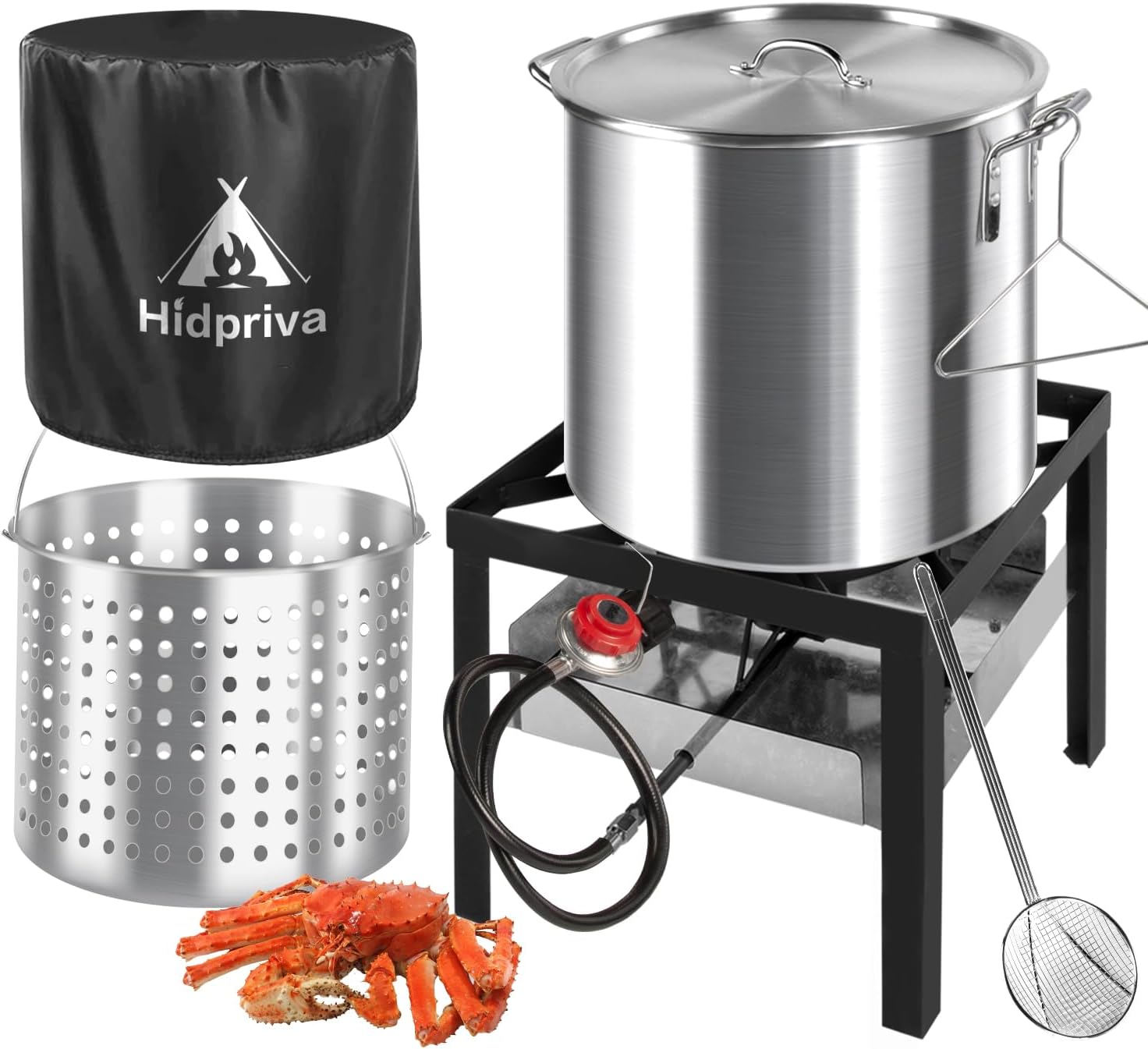 60QT Crawfish Boiler Kit with Propane Burner and Accessories