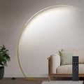 Gold Arc Dimmable LED Floor Lamp with Remote - 2000LM Bright