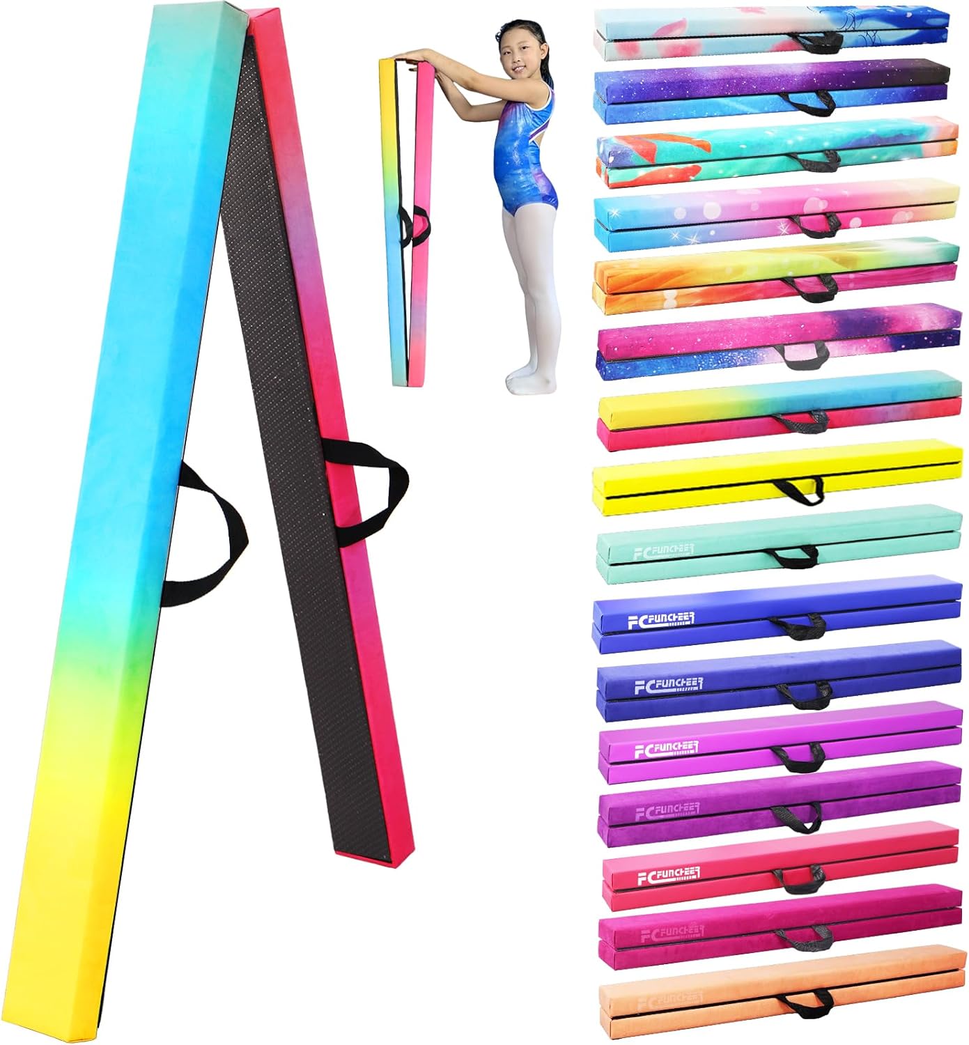 8FT Folding Balance Beam for Kids - Safe Gymnastics Equipment