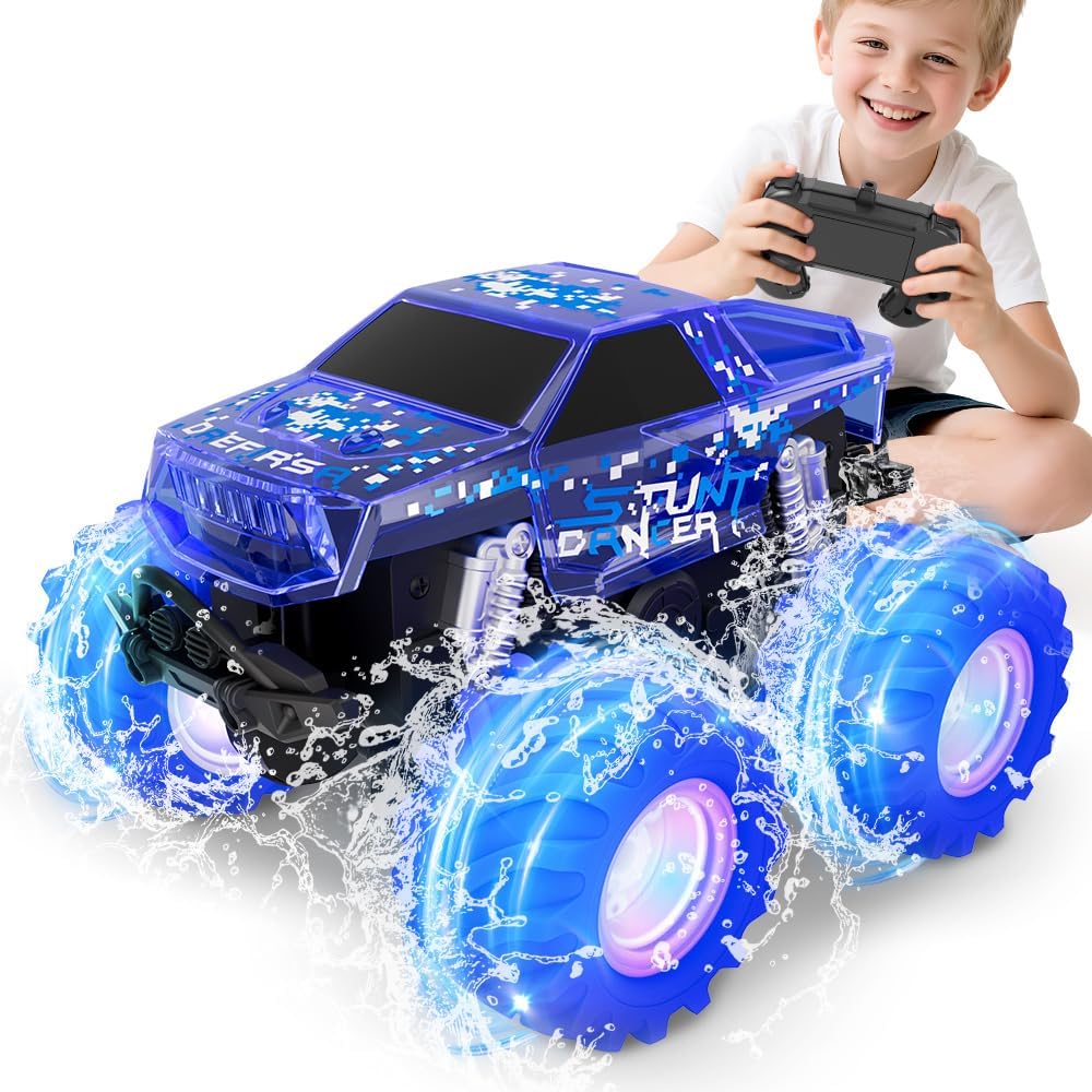 Blue Monster Truck Toy - Amphibious Remote Control Car for Kids