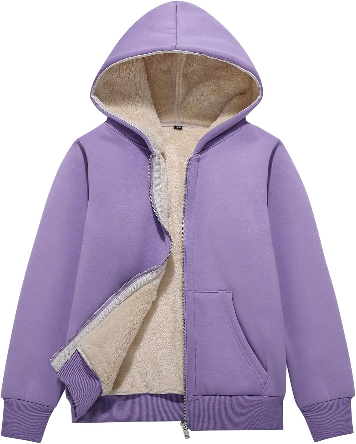Flygo Unisex Kids Fleece Jacket Hoodie for Winter Warmth