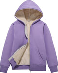 Flygo Unisex Kids Sherpa Lined Fleece Hoodie Jacket - Warm & Cozy