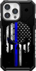 Thin Blue Line Punisher iPhone 16 Pro Case - Limited Edition MagSafe