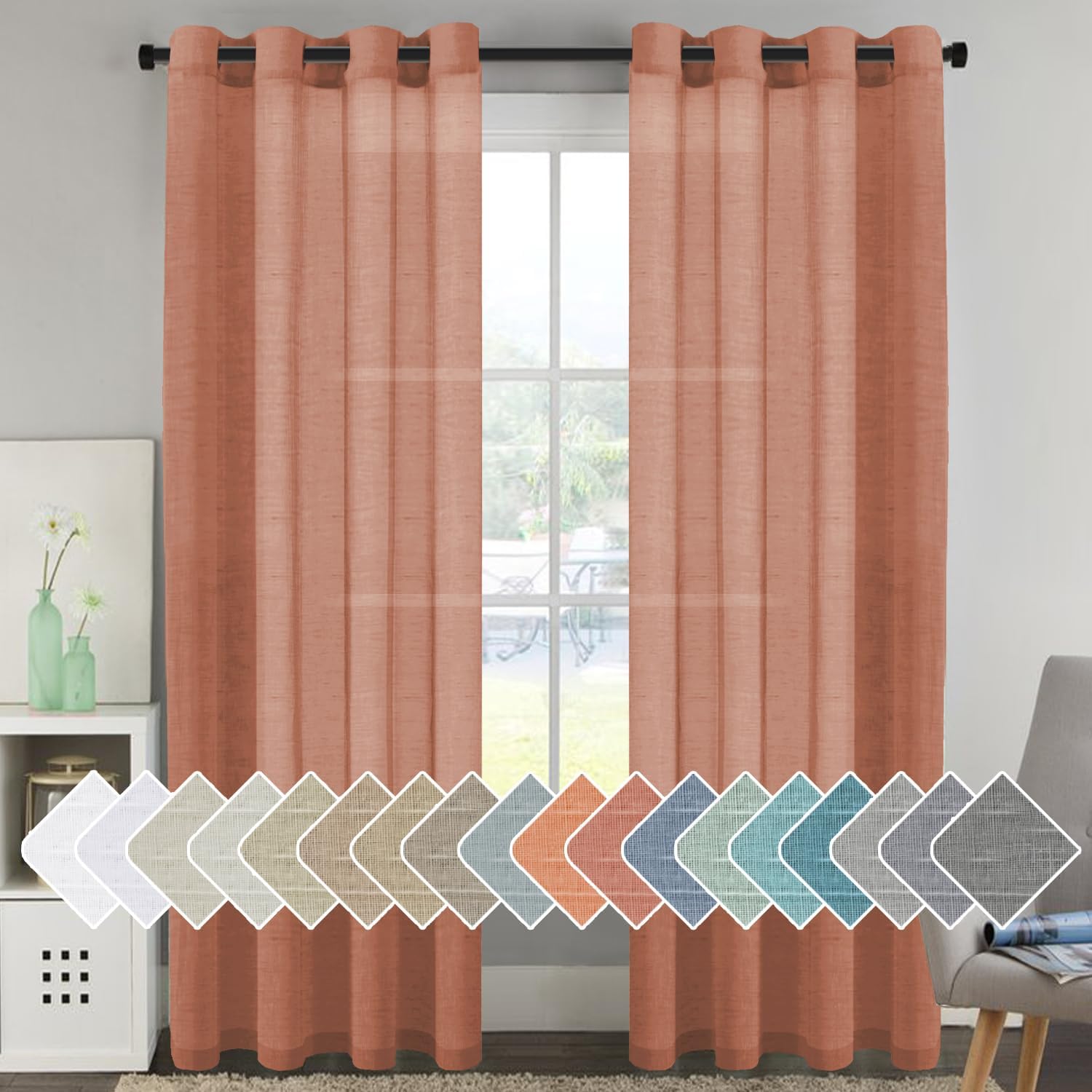 Natural Linen Blended Curtain Panels for Elegant Living Spaces